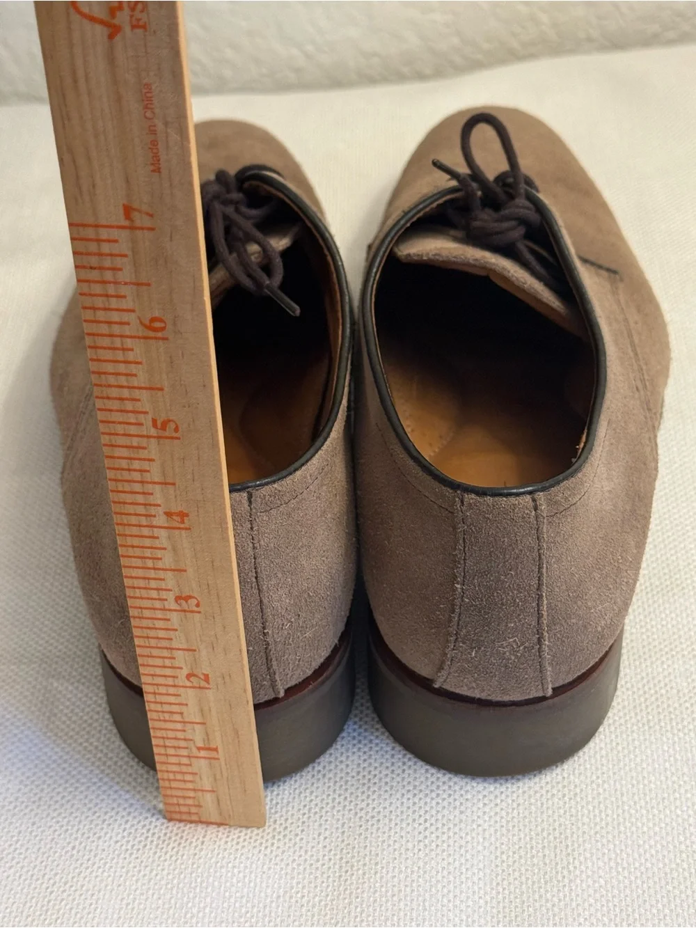 Nordstrom Men’s Shop 9.5M Taupe Brown Suede Derby Oxford Dress Shoes Made Brazil